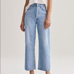 AGOLDE Ren high-rise wide-leg jeans Denim Light Wash 23